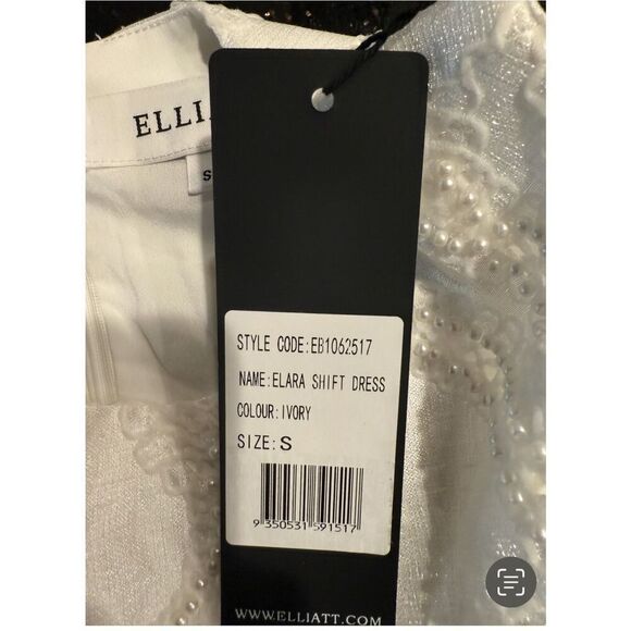 Elliott Elara Shift Dress in White Bridal Shower Bachelorette Dress S NWT - Picture 8 of 8